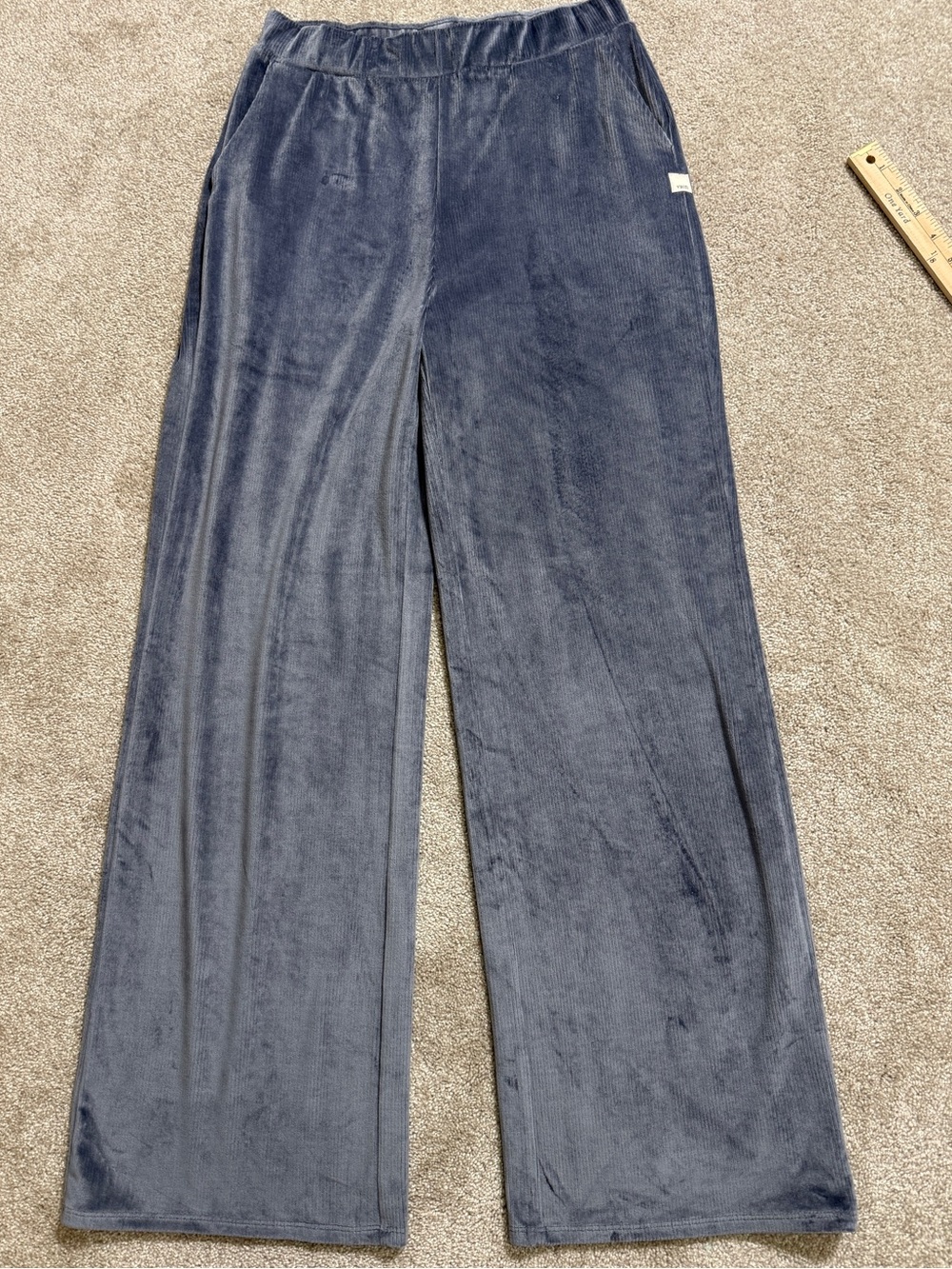 Comfort Wide-Leg Velvet Pants - Blue/Grey - Vuori - Picture 2 of 12